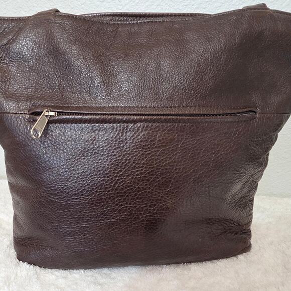 Croc-embossed Brown Leather Shoulder Bag - Luxurious and  Chic Embossed Leather Shoulder Bag in Rich Brown